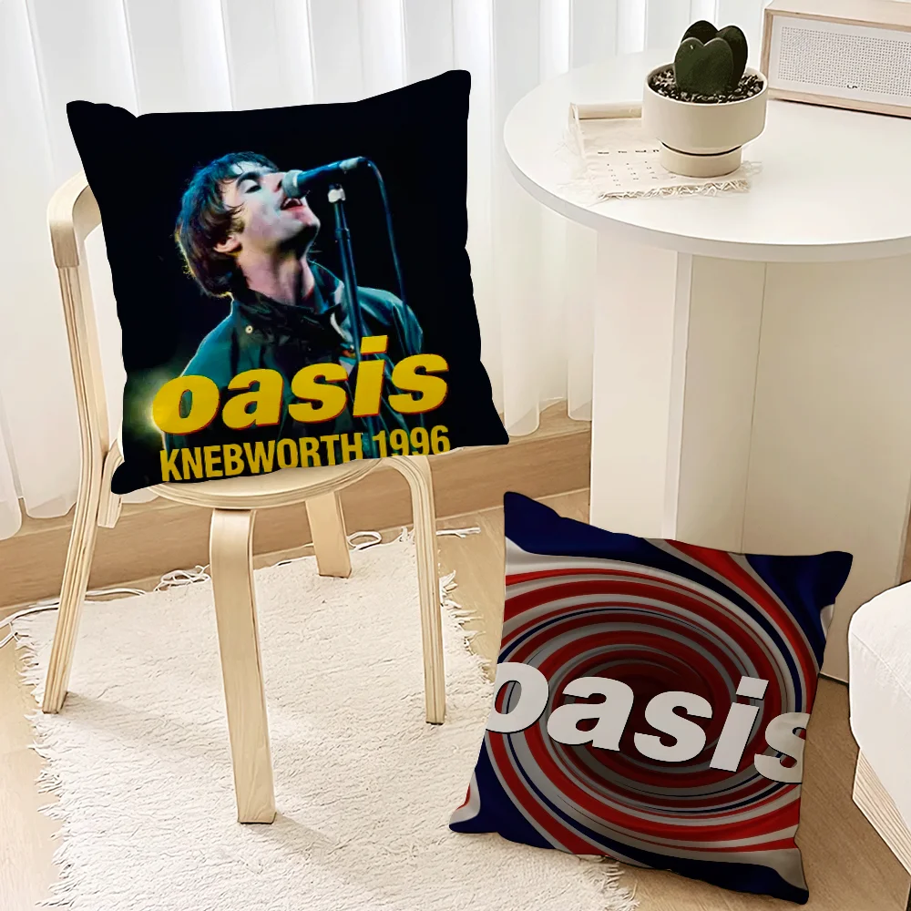 Band O-Oasis Knebworth 1996 Pillow Case Living Room Accent Couch Back Support Square Lounge Restful Nap Companion ﻿