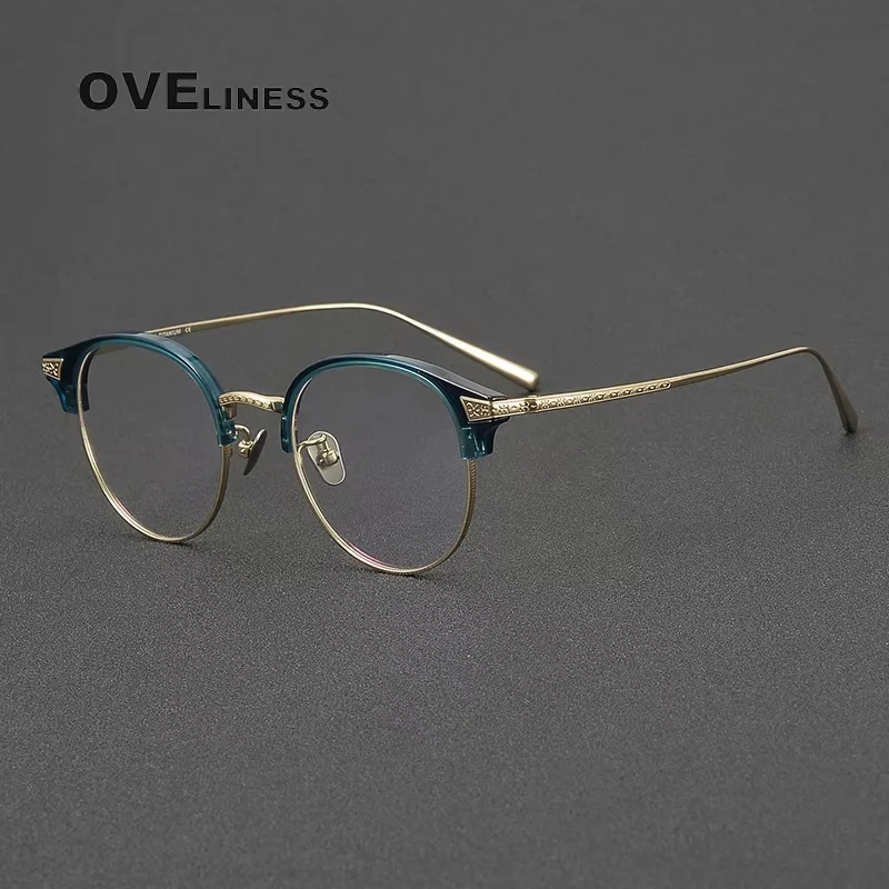 

2025 Vintage Acetate Titanium Glasses Frame Men Retro Eyeglasses Frame Women Ultra Light Luxury Brand Eyewear spectacles