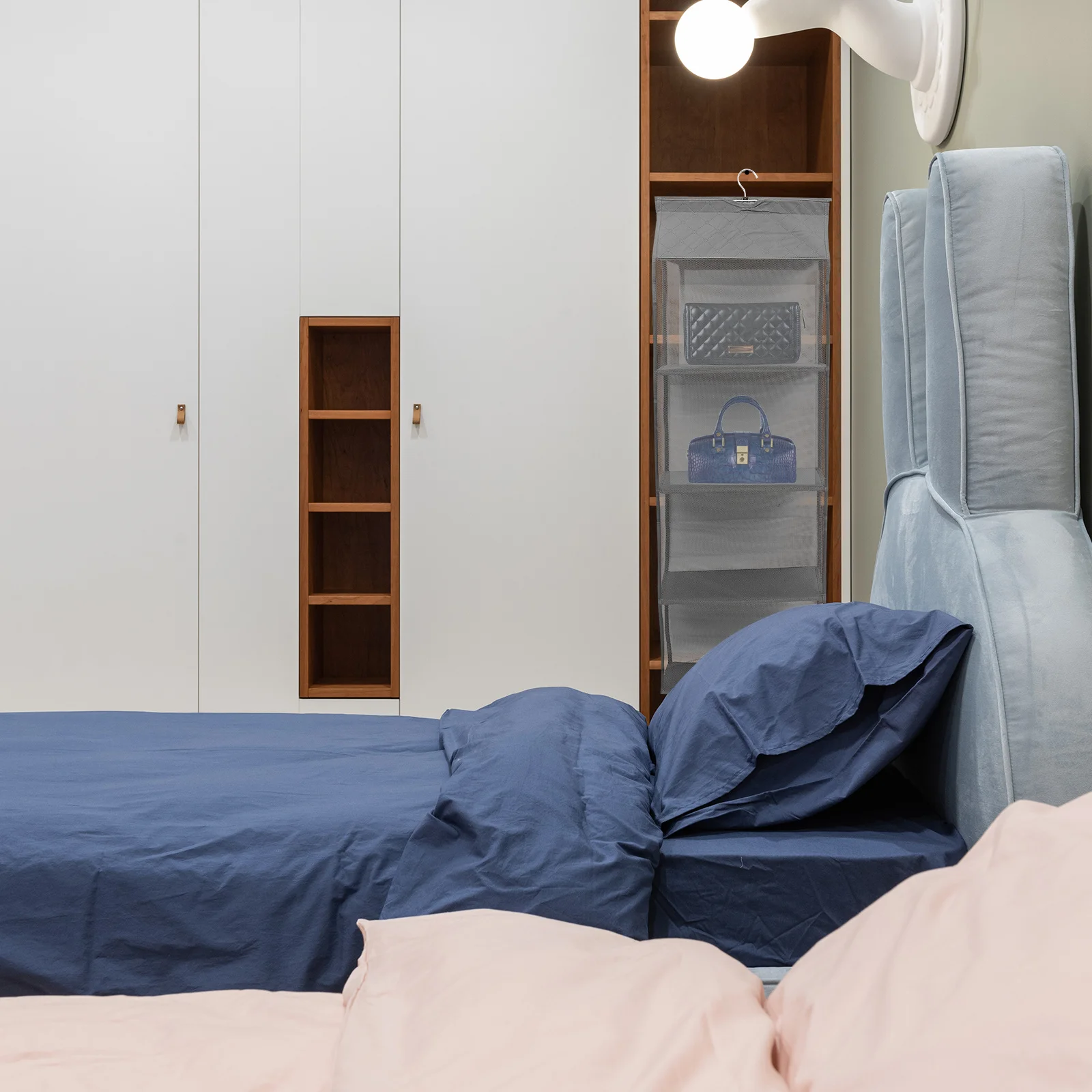 1 قطعة ثلاثية الأبعاد تخزين حقيبة للحمل الثقيلة جدار جبل المنظم شفافة الغبار برهان حقيبة مع شبكة تشفير سعة تحميل قوية