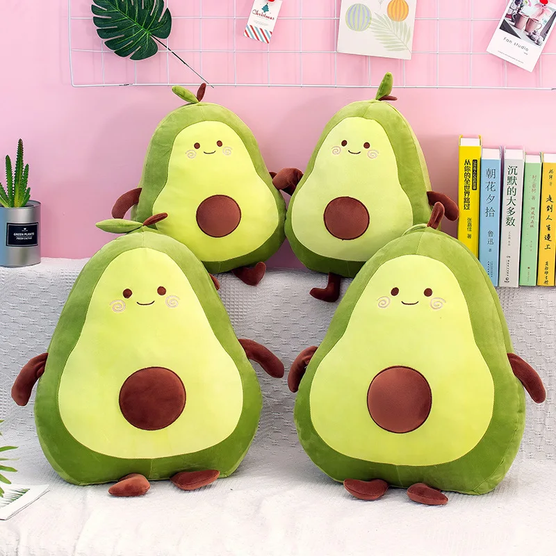 1PC Comfortable Avocado Soft Pillow Plush Toy Kawaii Cartoon Fruits Appease Girls Baby Doll Toys Stress Relief Toy for Children