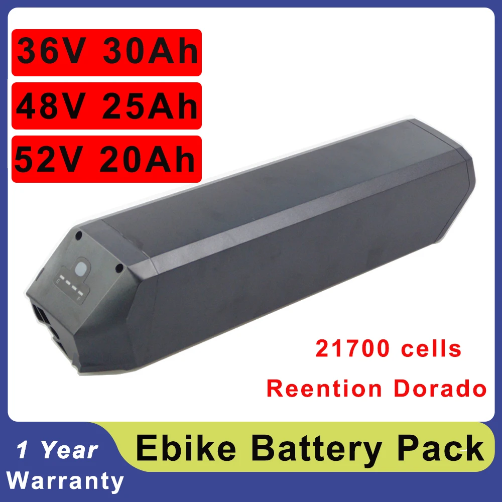 

Reention Dorado 36V 48V 52Volt ebike Battery Pack 30Ah 25Ah 20Ah With 21700 Cell For Surface604 NCM Moscow Plus Electric Bicycle