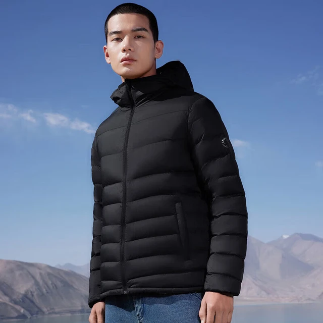 361 Degrees Men s Winter Ultra Light Packable Down Jacket Wind Resistant Coat Down Cotton Warm Short Hooded Jackets 652344311