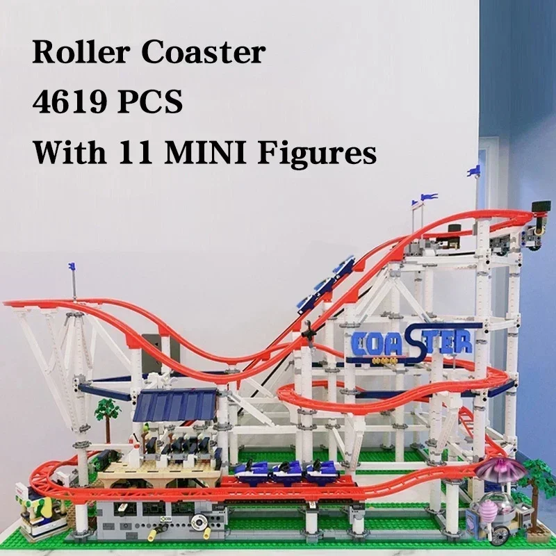 Blocos de Construção Big Roller Coaster com Motor para Crianças, Tijolos Modelo DIY, Presentes de Aniversário, Compatível com 15039, 18003, Novo, 4619PCs, 10261