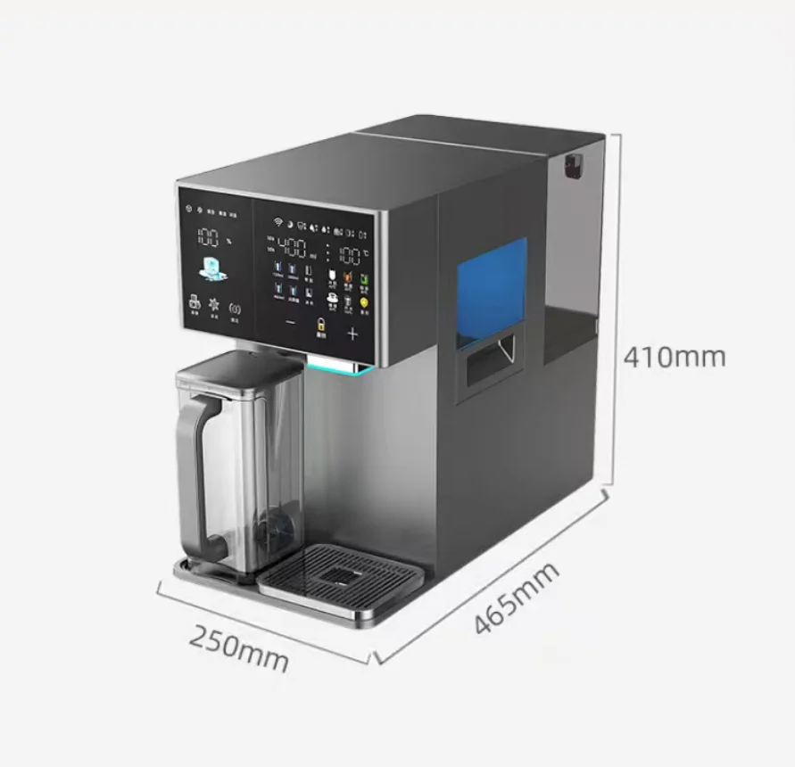 Reverse Osmosis Water Filter Countertop Ice Maker Installation-Free Water Purifier for Home Office Use with Ice Cube Output