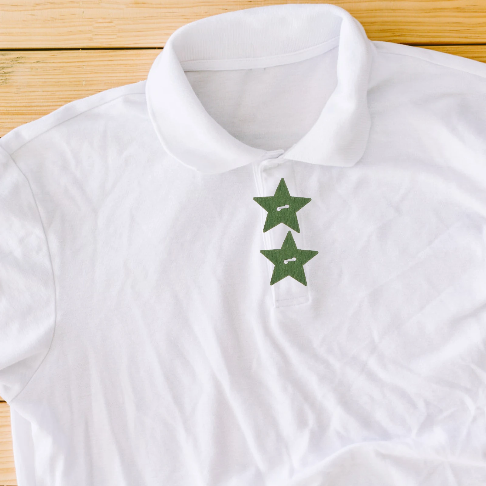 

DOITOOL 50pcs Five Pointed Sewing Craft Bohemian Wooden Fabric for Kids Clothing Scrapbook Toys Pentagram Decor