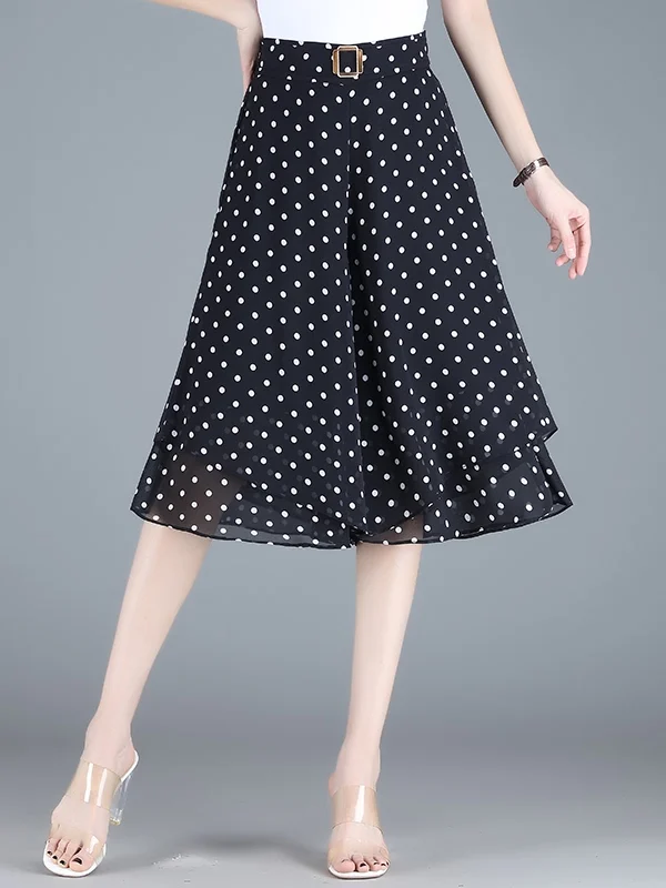 High Waist Wide Leg Seven Inch Pants Women's Summer 2026 New Style Loose Thin Casual Skirt Pants Double Layer Lightweight