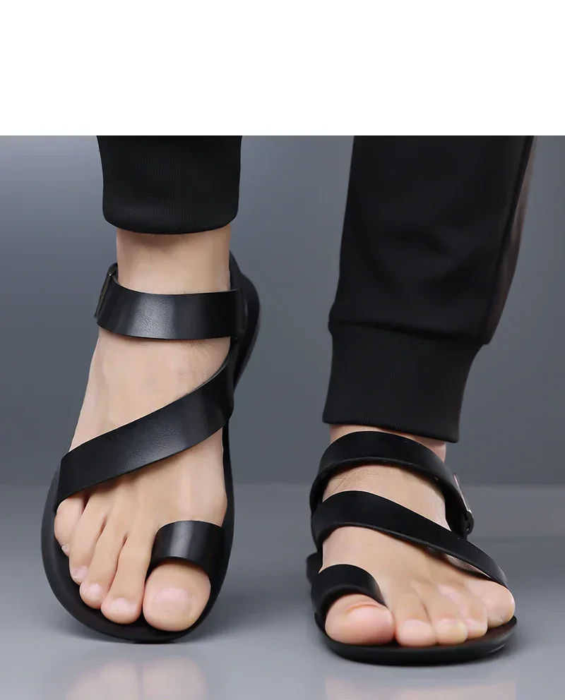 Sommer Herren Mode Römische Sandalen Komfortable Weiche Sohle Atmungsaktive Slides Rutschfeste Verschleißfeste Outdoor-Strandschuhe-5126 – Detail 9