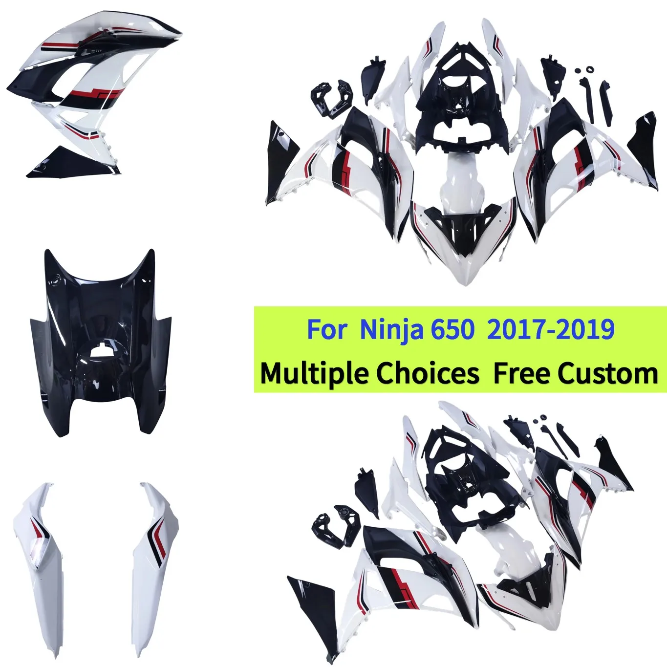 

Custom Painted Fairing Panels For Kawasaki EX650 2017 2018 2019 Ninja650 Full Body Kit Set