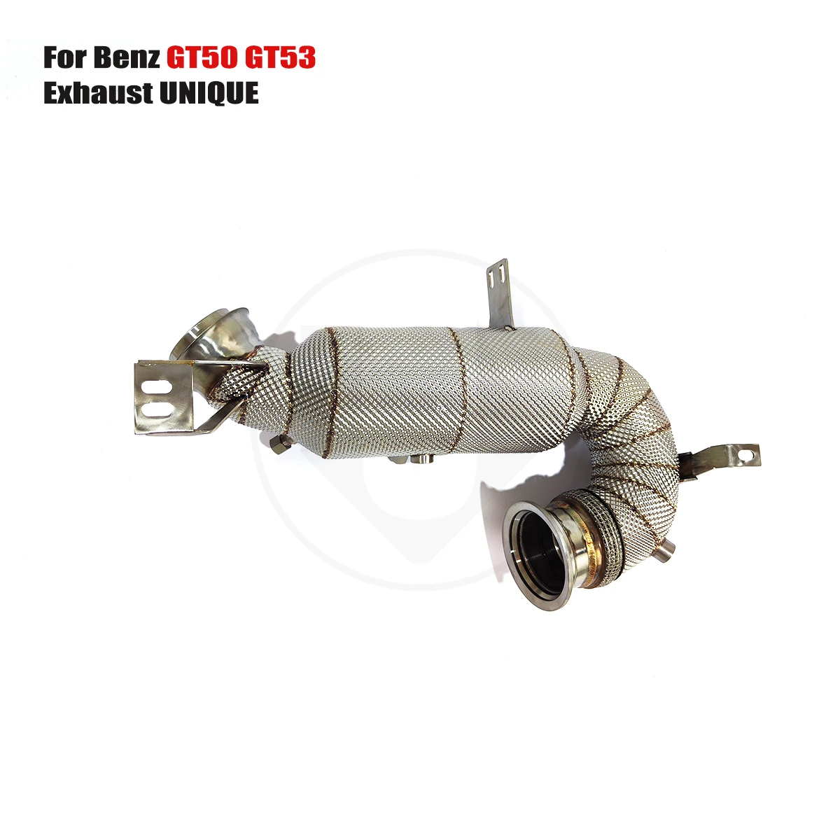 

UNIQUE Designs Benz gt50 gt53 3.0T ss304 No engine light downpipe exhaust pipe with insulator