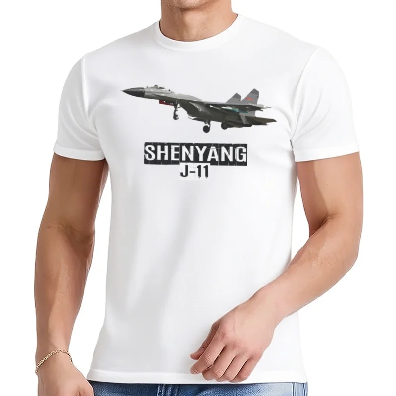 Shenyang J-11 Jet Fighter T-Shirt 100% Cotton O-Neck Summer Short Sleeve Casual Mens T-shirt Size S-3XL