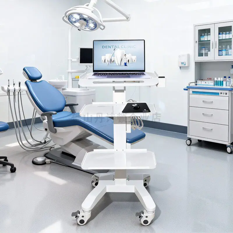 trolley clinic hospital oral beauty instrument notebook, desktop trolley medical mobile computer desk