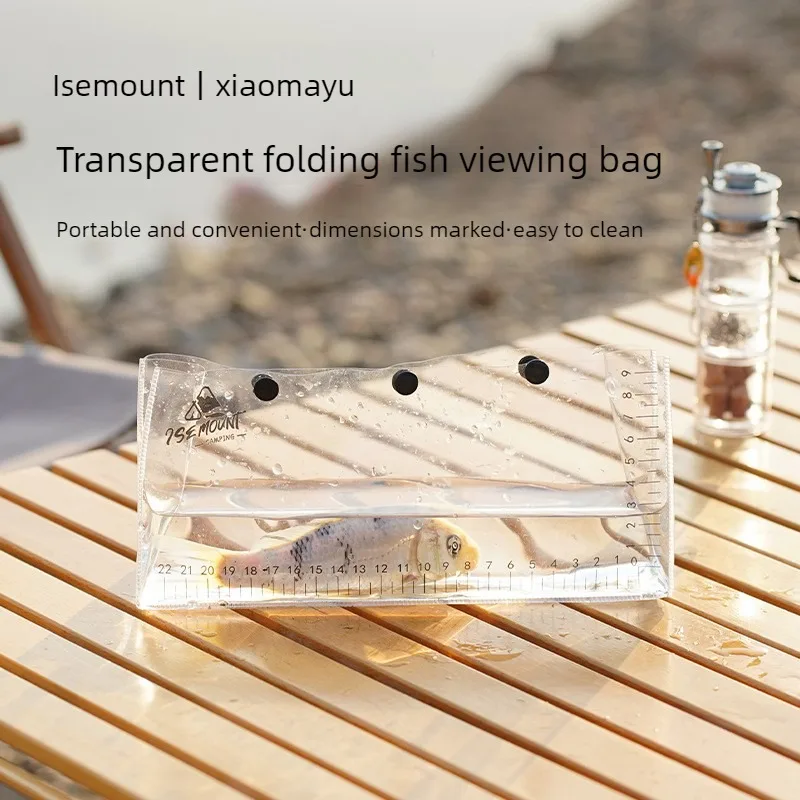 QAJTAO Outdoor Roadside Fish Observation Bag, Live Fish Observation Bag, Comes with Fish Measuring Ruler, Foldable Storage Bag