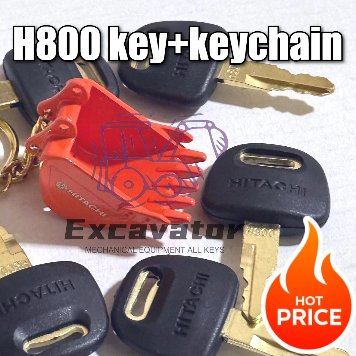

For Hitachi Excavator Ignition Key Keychain - 2PCS Universal Open Door Start Keys