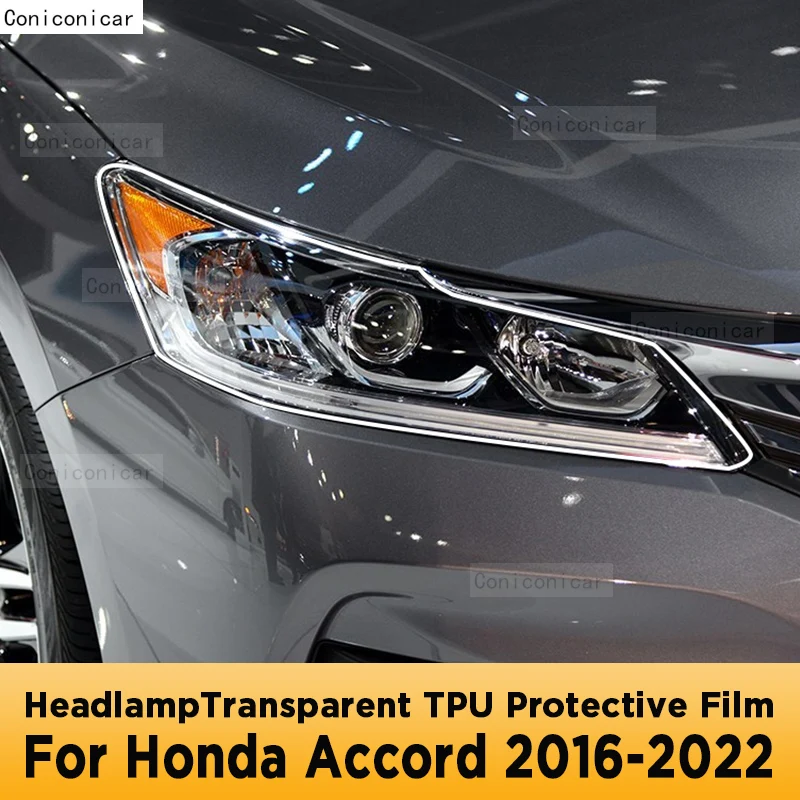 

For HONDA ACCORD 2016-2022 Car Exterior Headlight Anti-scratch Front Lamp Transparent TPU Protective Film Accessories