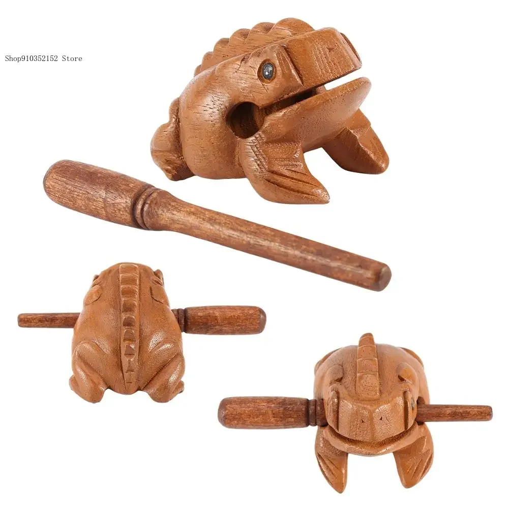 Thai Traditional Craft Wooden Lucky Frog Musical Instrument Home Office Desktop Decoration Ornaments