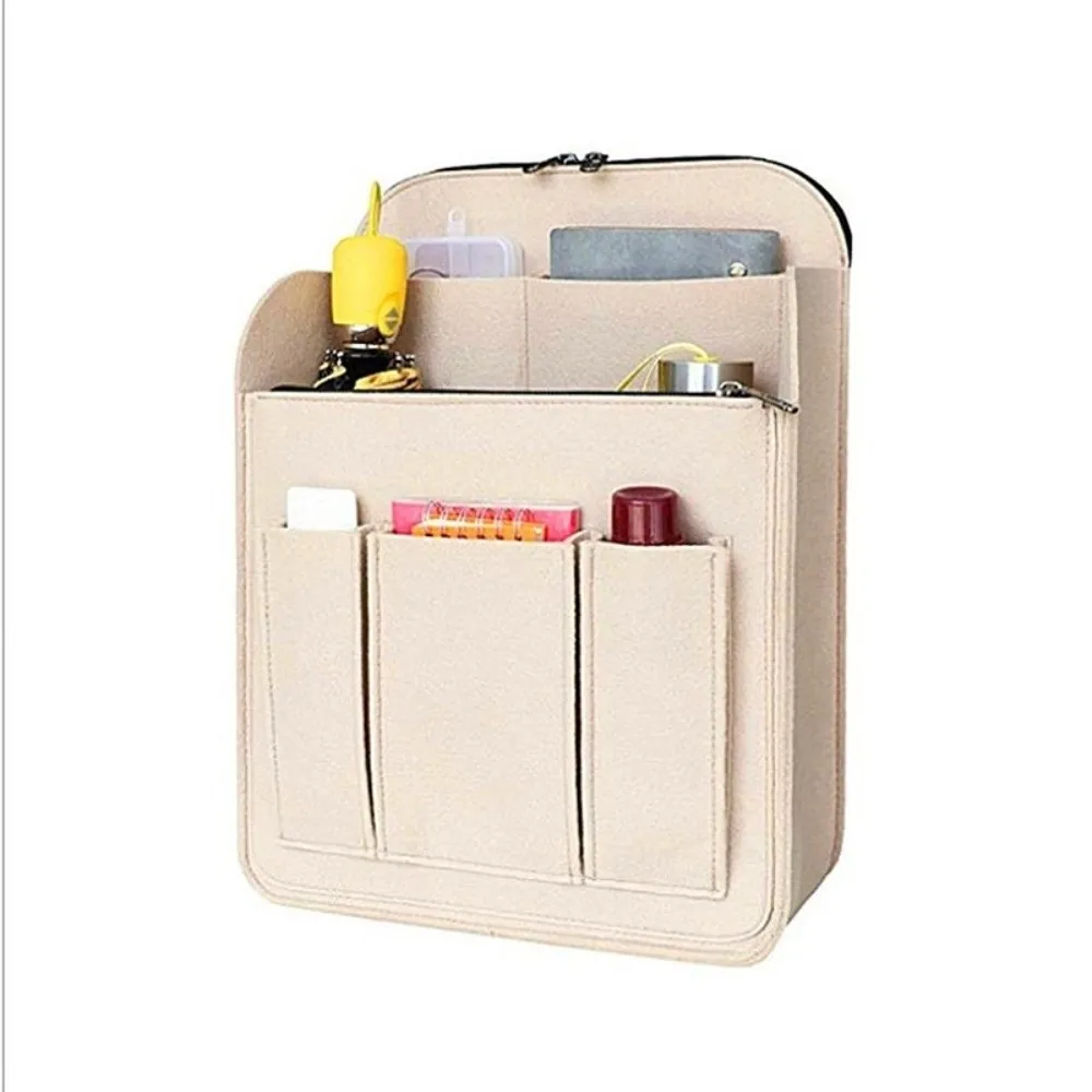 

Felt Backpack Organizer Insert Multi-Pocket Large Capacity Rucksack Insert Solid Color Multifunctional Storage Bag Handbag