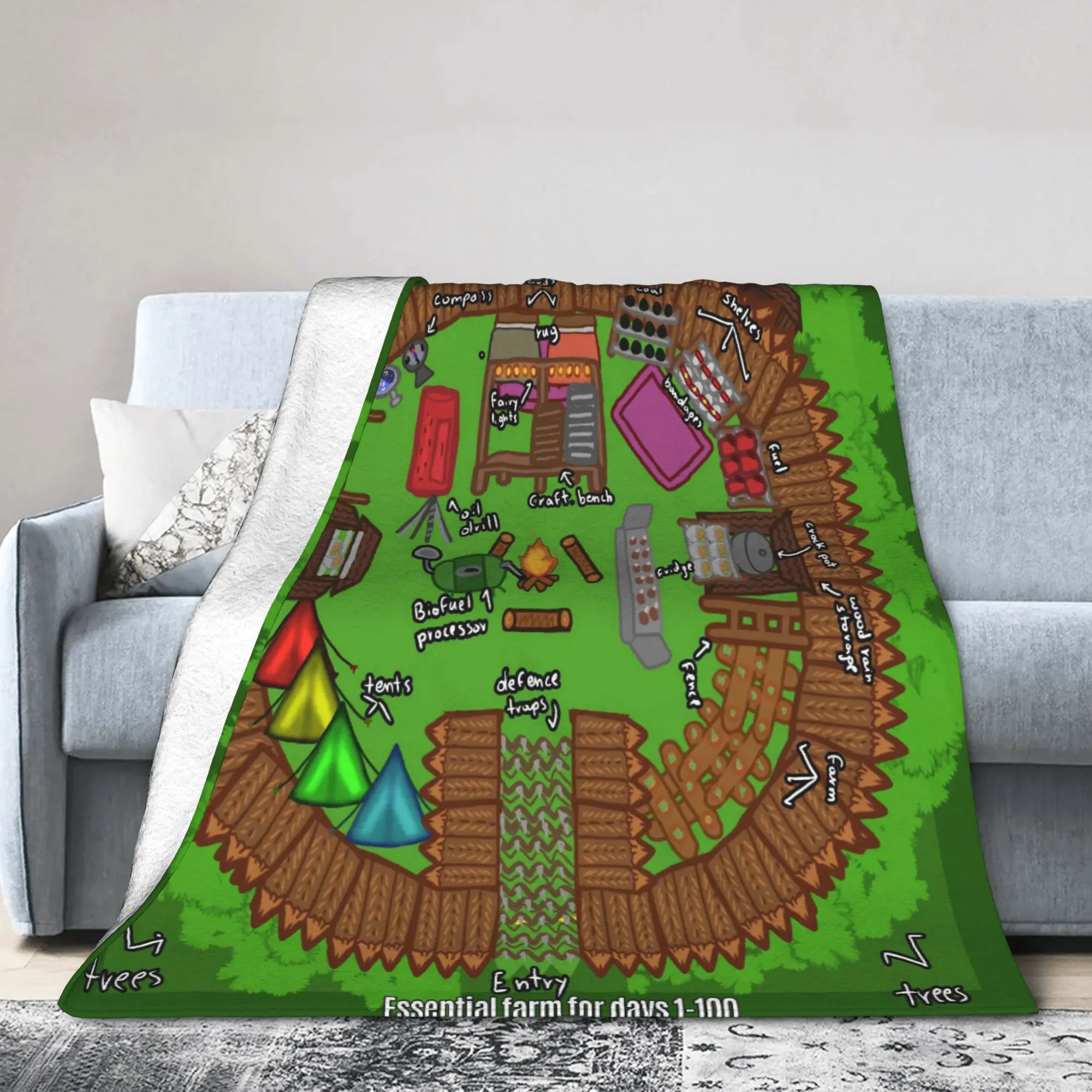 99 Nights in The Forest Base Idea Soft Blanket  Children Plush Throw Blanket Aesthetic Home Decor Flannel Bedspread Bed Cover