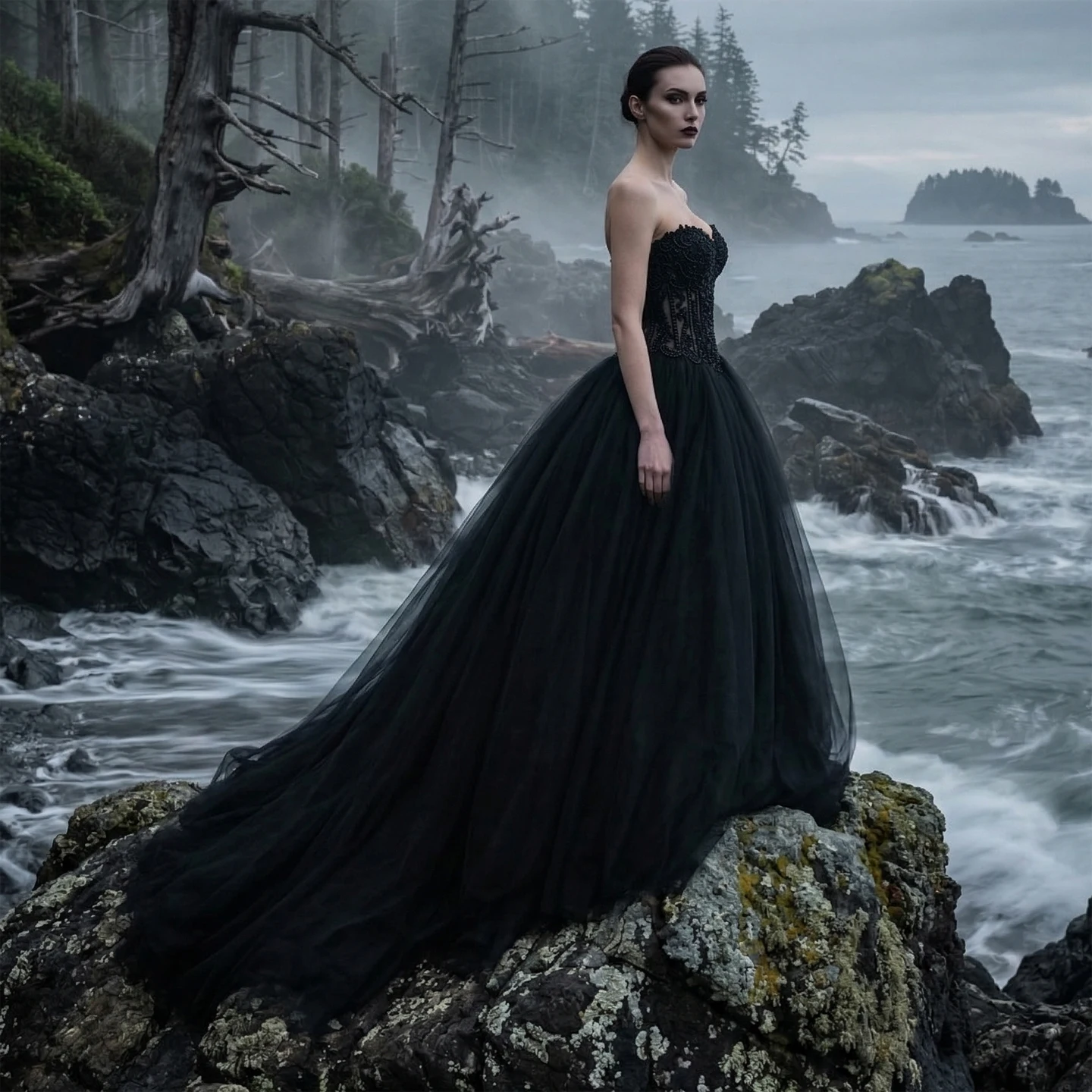 

Sharon Said Luxury Black Gothic Ball Gown Wedding Dresses Strapless Sweetheart Beaded Corset Bride Gowns SW567 Customized