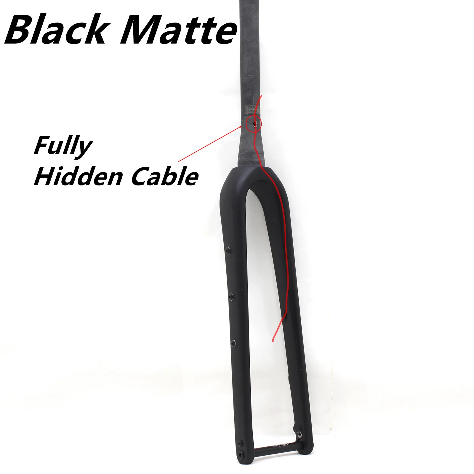 Horquilla Rígida De Fibra De Carbono Para Bicicleta Gravel - Tubo Cónico 1-1/2" - Eje Pasante 12x100mm - Freno De Disco - 700x45C