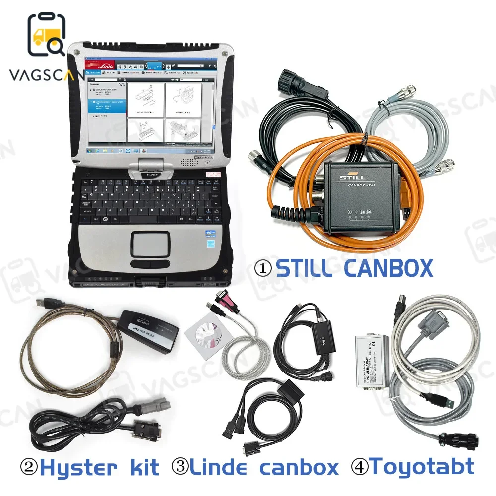 Forklift Full for Linde canbox doctor CF19 CF-19 Laptop Still canbox hyster toyotabt diagnostic Scanner Tools