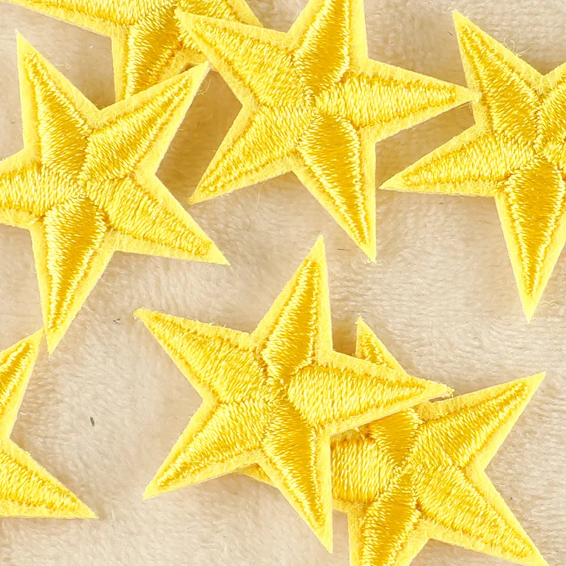 10Pcs Yellow Star Patches for Clothing, Hats & Shoes - Embroidered Patch Badge - Iron On Applique for Embellishment