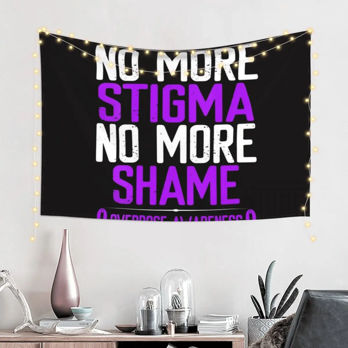 Womens Overdose Awareness No more stigma shame Ribbon Tapestry Home Decor Accessories Decorations For Room Tapestry