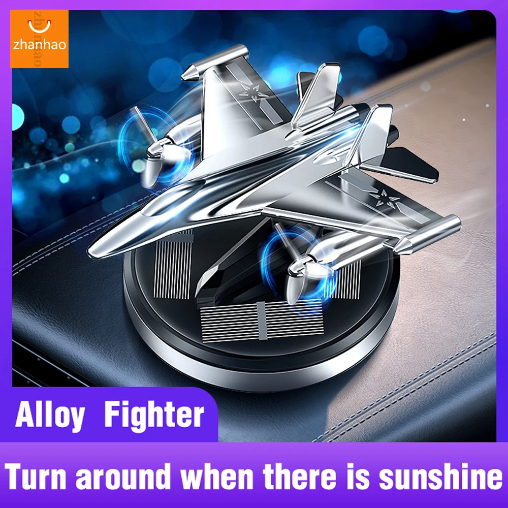 Solar Car Air Freshener Interior Warhawk 2 Fighter Propeller Rotary Aromaigant Ornament Auto Parts Men And Women Perfume Diffuse