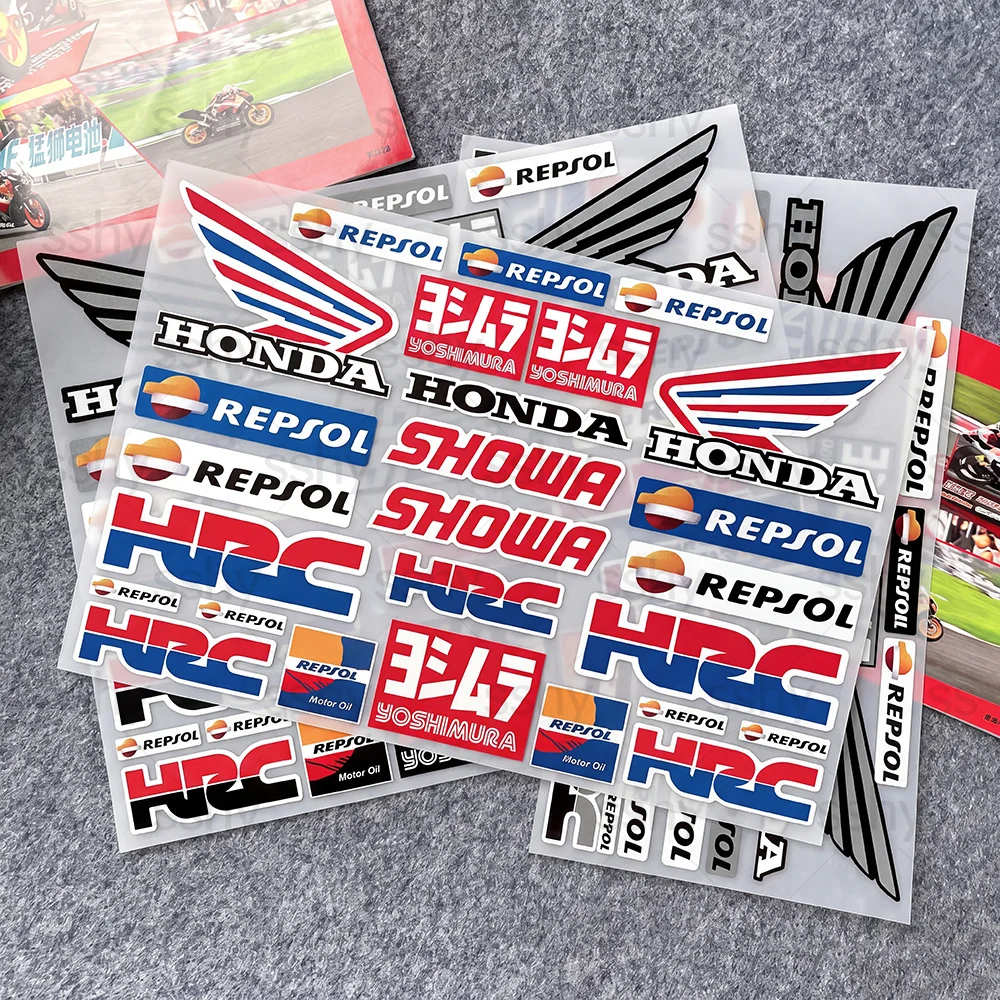 Für Honda HRC Racing Wing: Wasserdichter, reflektierender Kratzschutz-Aufkleber – Universelles Dekor für Auto, Motorrad, Helm, Kühlschrank