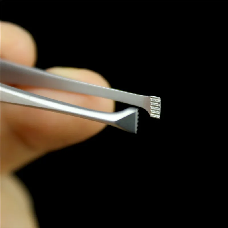 Microscope eye tweezers Golden Bell Medical 11cm triangular straight tooth eyelash tweezers YA8030 (fixed)