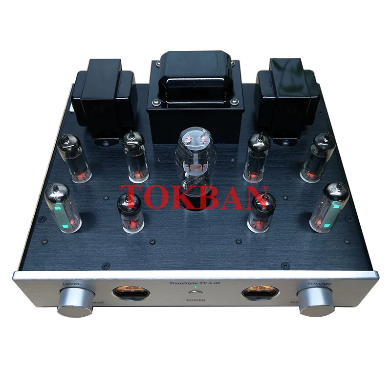 Tokban A09 6n2 6p1 Vacuum Tube Amplifier Kit DIY 6.8w*2 2-channel Amp Vu Meter Bluetooth 5.0 HIFI Class Amplifier Audio