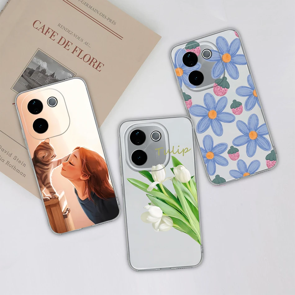 For iQOO Z9S Pro Vivo T3 Pro Phone Case Creative Multiple Patterns Back Cover For Vivo T3Pro Soft TPU Clear Anti Drop Funda Capa