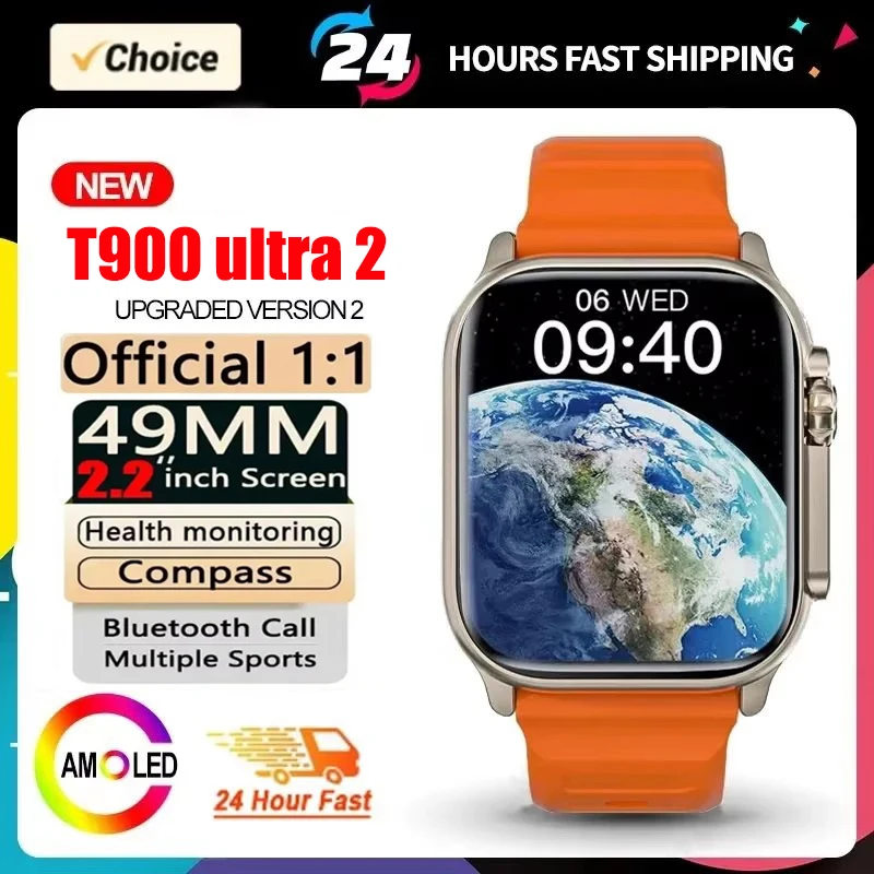 

Новые часы T800 U2 Смарт-часы 49 мм 2024 Новые NFC Мужчины Женщины GPS Трек Bluetooth Вызов BT Музыкальные игры Беспроводная зарядка Смарт-часы