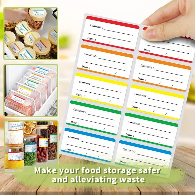 100Pcs Colorful Refrigerator Labels Food Storage Labels Stickers for Food Containers