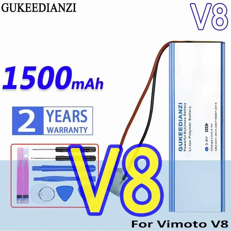 

1500Mah Premium Replacement For Vimoto V8 2 Cables,No Plug Bluetooth Helmet Earphones Battery