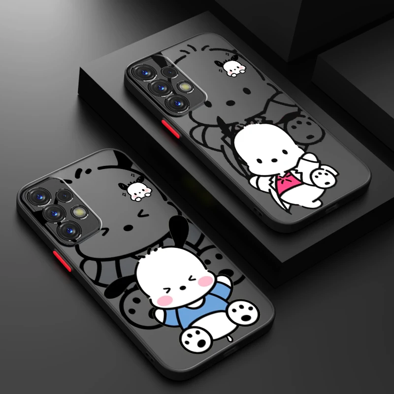 

Sanrio Cartoon Cute Cinnamoroll Frosted Translucent For Samsung Galaxy S24 S23 S22 S21 S20 FE S10 S9 S8 Plus Ultra Pro 5G Cover