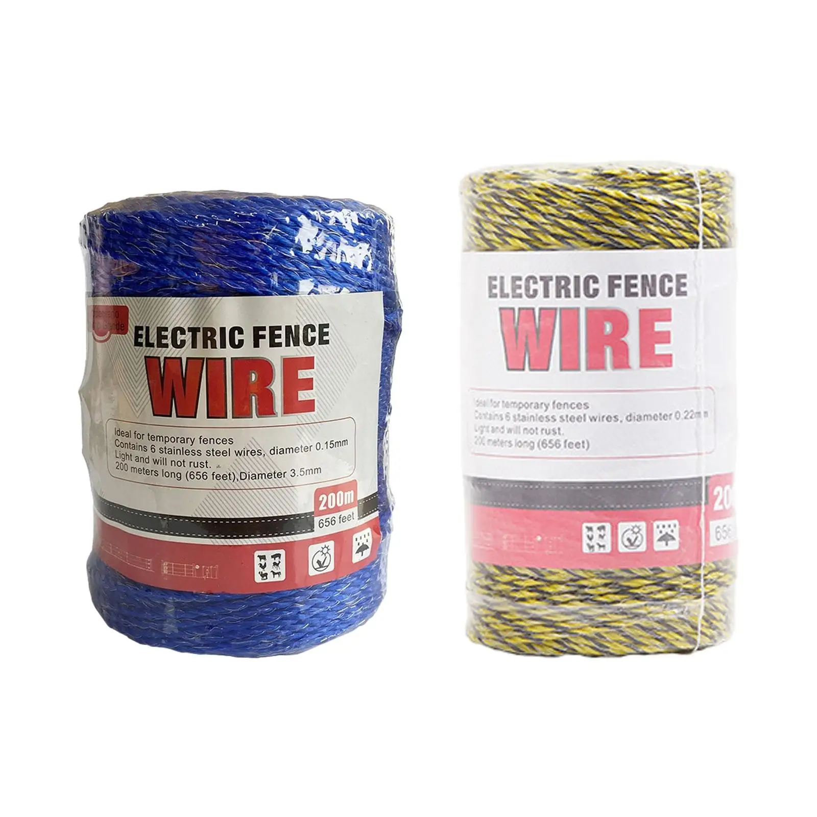 Electric Fence Polywire Farm Practical 200M for Cows Livestock Dogs Animal Horse