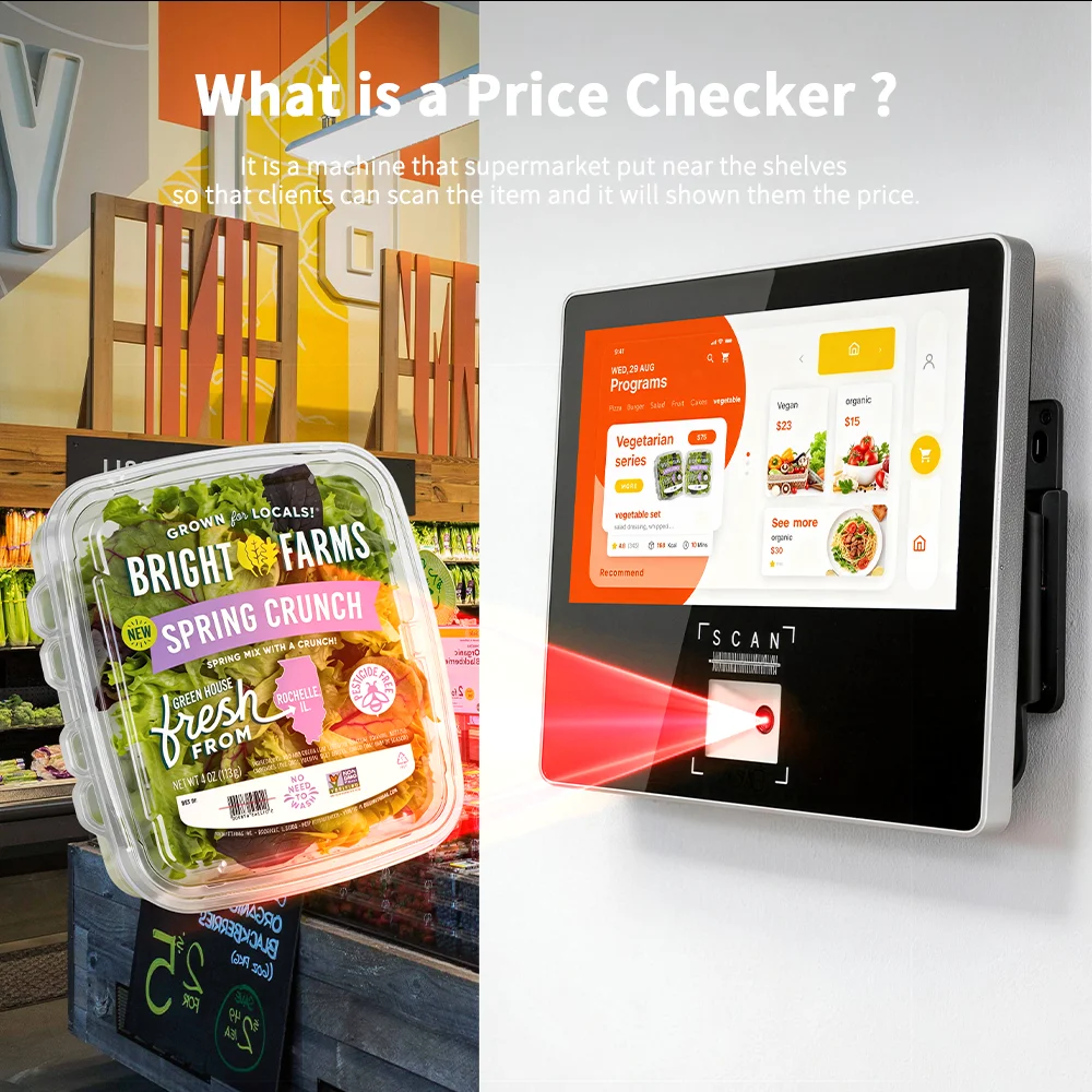 Best 11.6 Inch Android  All in One Touch Screen Cash Register  Barcode Scanner Pos Price Checker for Supermarket