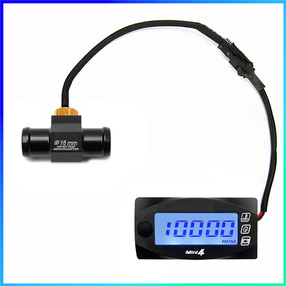 koso Motorcycle Universal mini 4 in 1 Meter LED Display Water Temp Clock Voltmeter RPM Digital Display Accessories