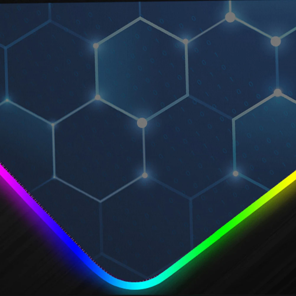 

Honeycomb Pattern RGB Keyboard Mat Luminous Gaming Mouse Pad Anti-slip Keyboard Pad for Home Office (Black)