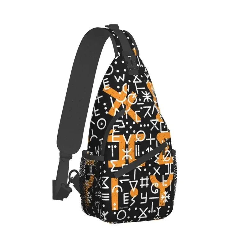 Cool Tifinagh Alphabet Amazigh Sling Bags for Cycling Camping Men Berber Proud Crossbody Chest Backpack Shoulder Daypack