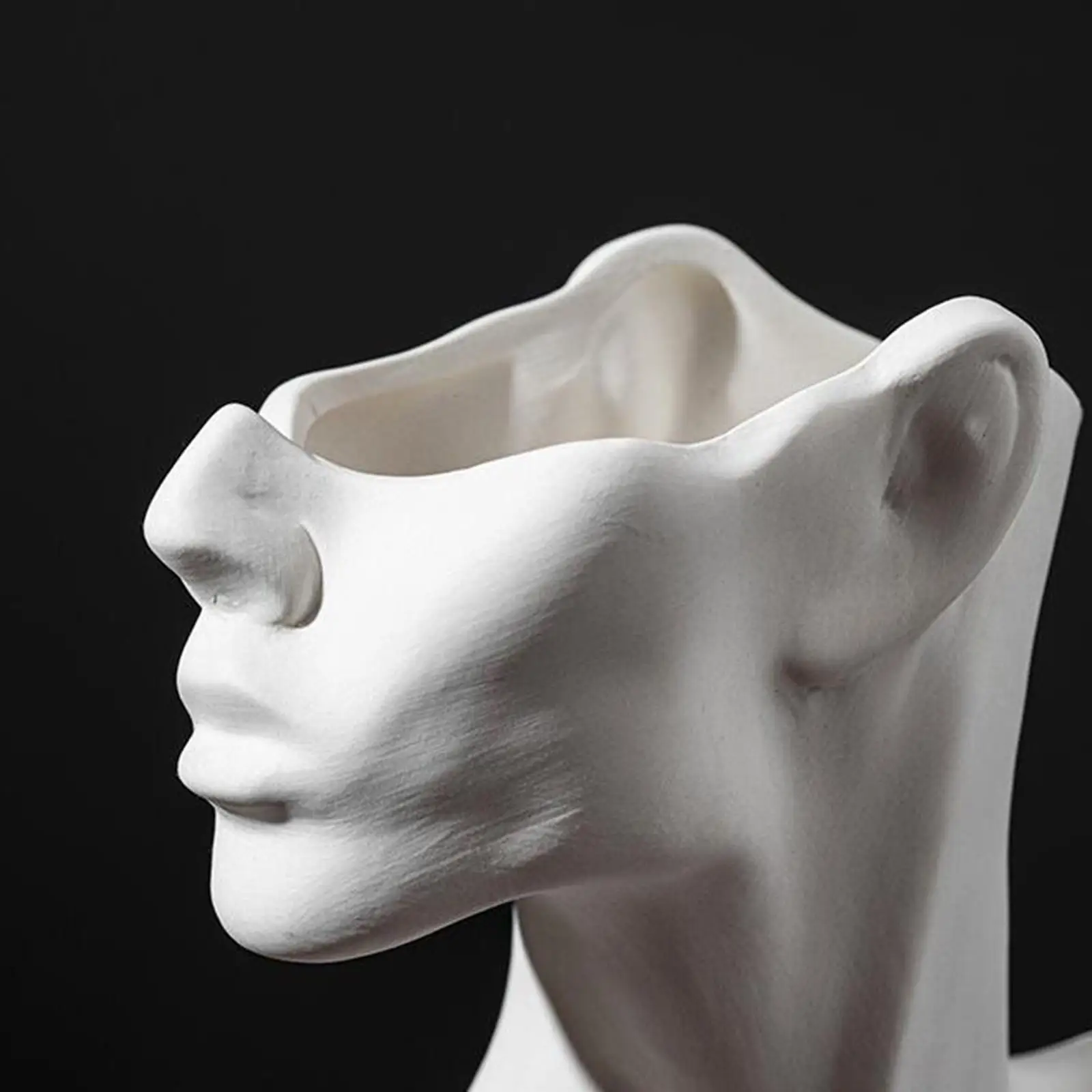 Ceramics Statue White Human Flower Vase Bust Planter Indoor Minimalist home and desk Furnishings Flower Arrangement