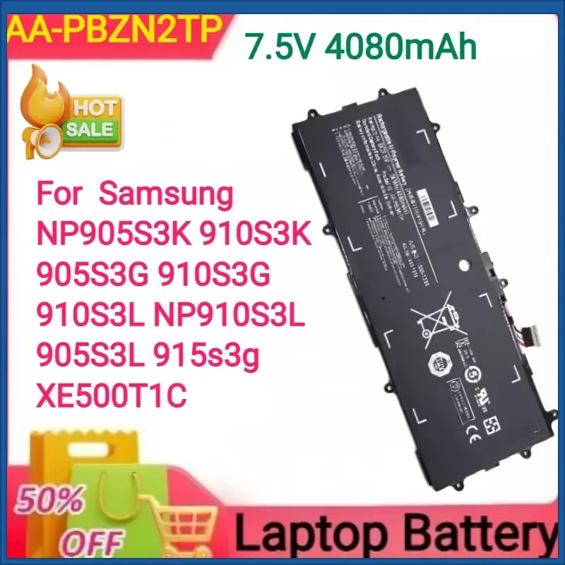 7.5V 4080mAh New AA-PBZN2TP For Samsung NP905S3K 910S3K 905S3G 910S3G 910S3L NP910S3L 905S3L 915s3g XE500T1C