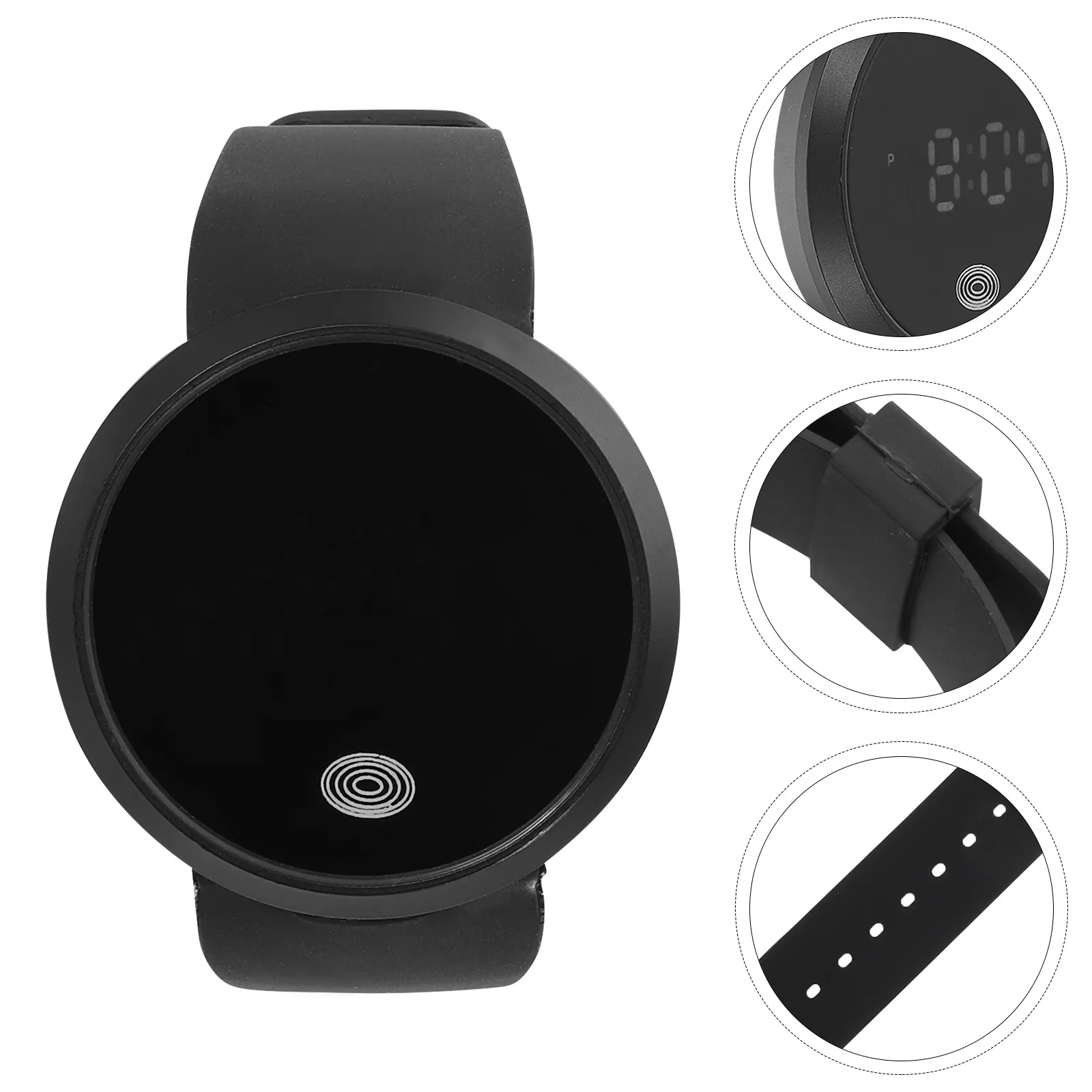 PU LED زوجين ووتش أسود شاشة تعمل باللمس سبائك الإلكترونية الرقمية ساعة اليد للجنسين أزياء الرياضة في الهواء الطلق هدية للرجال #5