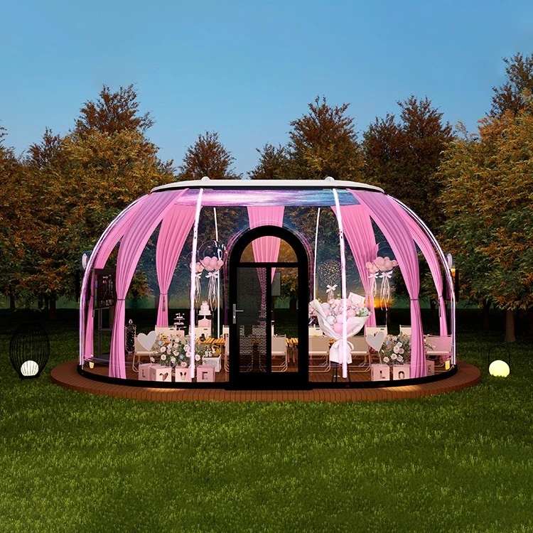 Oval Prefab Outdoor Geodesic Polycarbonate PC Prefabricated Dome Houses