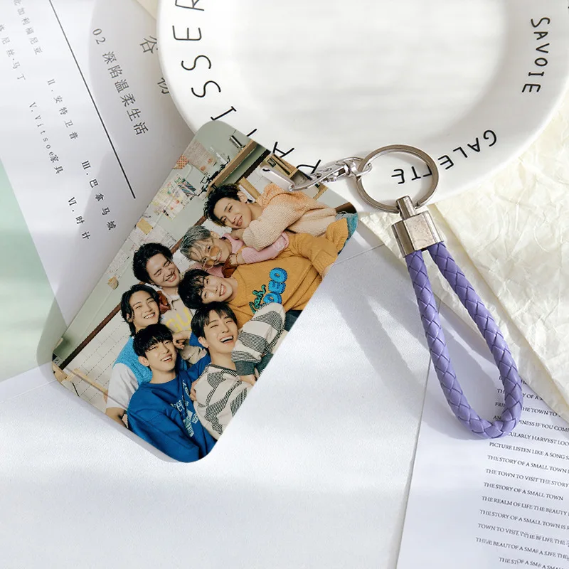 KPOP ASTRO Card Holder With Keychain Rope GOT7 JACKSON JB Push-pull Slide Card Sleeve EUNWOO Fans Gifts