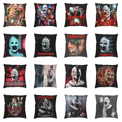 Horror Clown Halloween Movie Terrifier Cushion Cover Velvet Pillow Case Sofa Chair Square Pillowcase Living Room Decoration