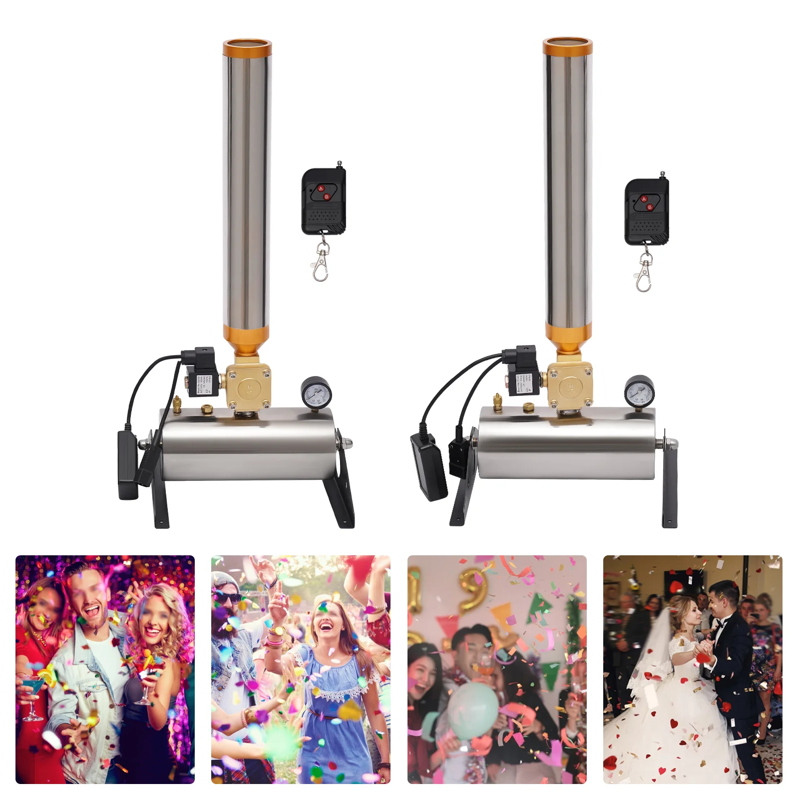 2 PCS Electronic Confetti Machine W/Remote, Confetti Cannon Machine for Concerts Stage Weddings Parties and Special Events