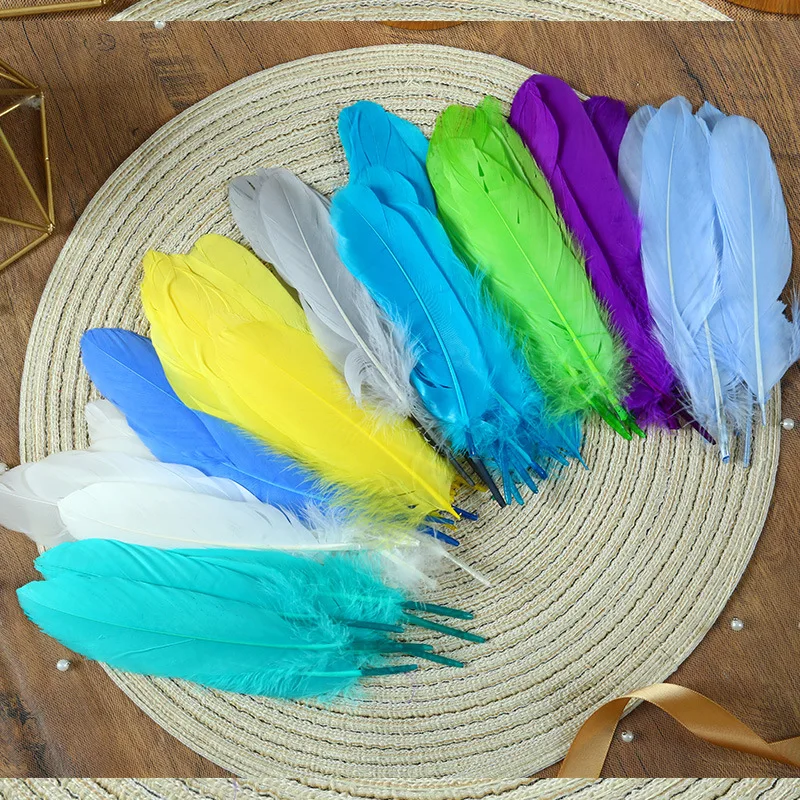 15-20cm Natural Goose Swan Samll Feather DIY Color Flutter Plume Stage Wedding Decoration Floating Plumas Spatter Balloon