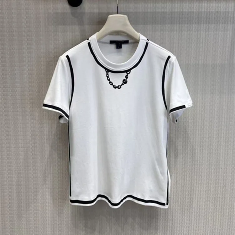 

Customization European women's clothing - New summer styles for 2026 Round-neck short-sleeved color-block trendy cotton T-shirt