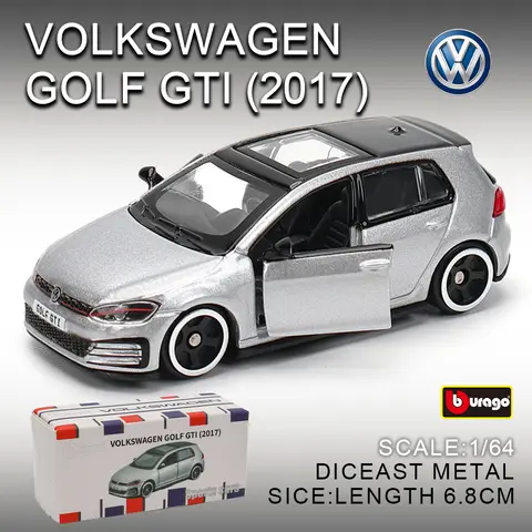 Bburago 1:64 GOLF GT 2017 2020 mustang shelby gt500 colección de modelos de coches niños regalo de Navidad juguetes para niños Ferrari Benz Volkswagen